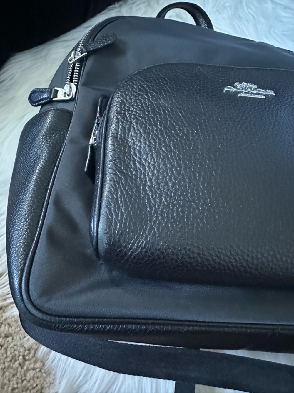 Coach Black Nylon & Leather Backpack - Picture 12 of 13